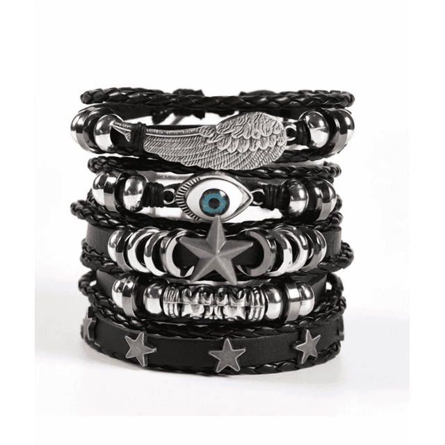 Brazalete Pulsera Xtellar Para Hombre Mujer 5 Piezas Ajustable Cuero 2
