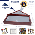 thumbnail image 2 of DECOMIL - Large Military Shadow Box Frame Memorial Burial Funeral Flag Display Case for 5x9 Flag, Solid Wood (Mahogany) (Air Force), 2 of 5