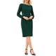 thumbnail image 4 of Vestido asimétrico de cuello para mujer INSPIRE CHIC, vestido semi formal de manga larga, color verde, 4 of 5