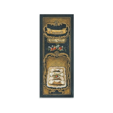 Retro Blue and Yellow Cannoli Dessert Adult Kitchen Decor; 1 - 8" x 20" Unframed Poster