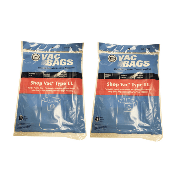 6 DVC Vacuum Bags for Shop Vac 4 Gallon Replaces Type LL and #90660