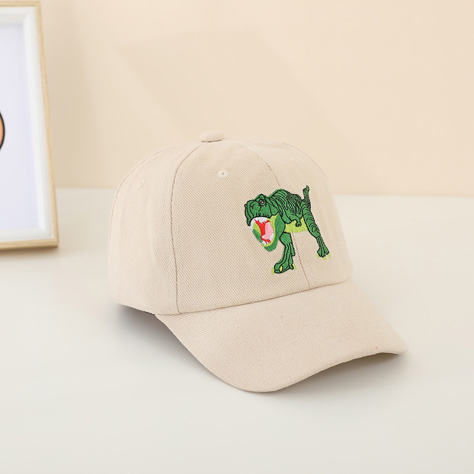 Chapeau Soleil Enfant Dinosaure – Casquette Bord Large, Réglable, Coton, Protection UV, Tailles 6 Mois-6 Ans