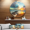 thumbnail image 2 of Designart Beautiful Cloudscape over the Sea' Beach Metal Circle Wall Art, 2 of 5