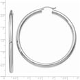 thumbnail image 4 of 14K White Gold Polished 4mm Tube Hoop Earrings (60 X 4) Made In Peru t865, 4 of 6