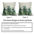 thumbnail image 6 of Christmas Tree Pillow Covers 18x18 Set of 2 Blue Green Watercolor Winter Snowflakes Rustic Nature Forest Print Decorative Outdoor Pillowcases Farmhouse Throw Cushion Case Decor for Couch Sofa Bed, 6 of 6