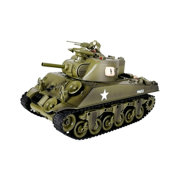 Tanque de batalla RC con sonido y luz, vehículo RC, juguetes para niños, niños y adultos. sherman americano