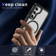 thumbnail image 4 of Magnetic for Samsung Galaxy S23 Case,Compatible with MagSafe,Military Grade Dropproof Translucent Matte Hard Back Soft Edge Anti-Fingerprint Protective Case for Samsung Galaxy S23,Black+Clear, 4 of 9