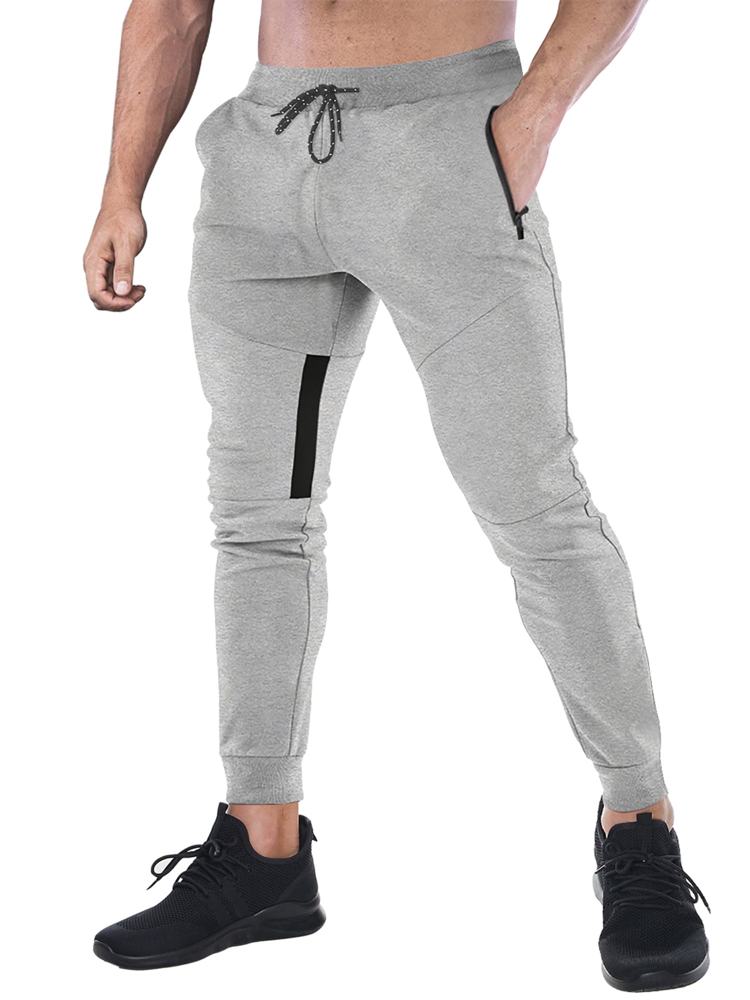 FEDTOSING Men's Gym Sweatpants Drawstring Gray Running Joggers