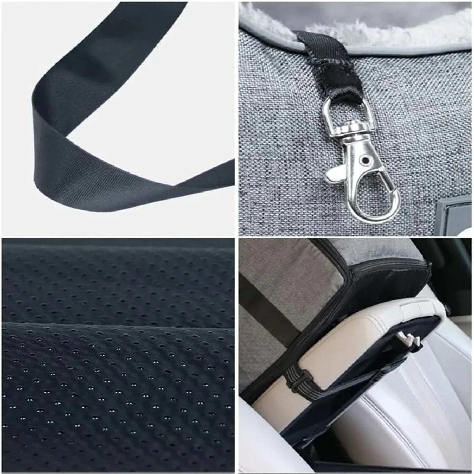 Eurhowing Portable Dog Car Seat, Center Console Pet Booster Seat for Small Dogs Up to 15lbs, Puppy Travel Carrier with Safety Belt & Cushion