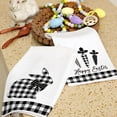 thumbnail image 6 of Easter Kitchen Towels for Easter Decor Black Buffalo Plaid Check Bunny Dish Towels 18x26 Inch Bar Drying Cloth Carrot Hand Towel for Kitchen Bathroom Party Easter Decorations Set of 2, 6 of 6