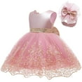 thumbnail image 1 of Sunnyoo Robe Princesse Élégante Sans Manches pour Filles, Robe de Fête Dansante avec Bandeau, 1 of 3