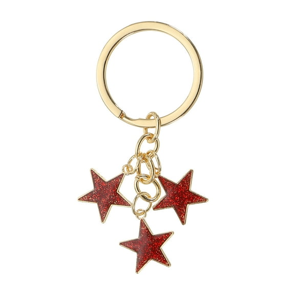 Uxcell Star Keychain Cute Charm Enameled Star Keychain Glitters Bling Star Chain Tassel Keyring for Women Red