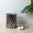 WHOLE HOUSEWARES Decorative Glass Mosaic Bathroom Wastebasket - Gold ...