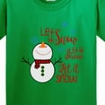 thumbnail image 4 of Inktastic Christmas Let It Snow Cute Snow Man with Snowflakes Youth T-Shirt, 4 of 5