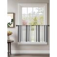 thumbnail image 2 of Sheer Curtains 54 Inch Length 2 Panels Set for Kitchen, Grey Stripe Semi Sheer Curtains for Windows, Farmhouse Minimalist Striped Voile Window Treatments Rod Pocket Curtain, 2 of 7