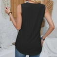 thumbnail image 4 of HAPIMO Women's Slim Tank Tops Tunic Summer Beach Tees Sleeveless Fitness V Neck Button Shirts Workout Casual Elegant Tops for Teen Girls Trendy Solid Color Eyelet Black, 4 of 4
