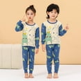 thumbnail image 2 of Ensemble de Pyjamas pour Garçons, Col Rond, Confort Doux, Ensemble de Pyjamas d'Été, Pyjamas Preppy pour Filles, Vêtements pour Enfants de 7-8 Ans, 2 of 6