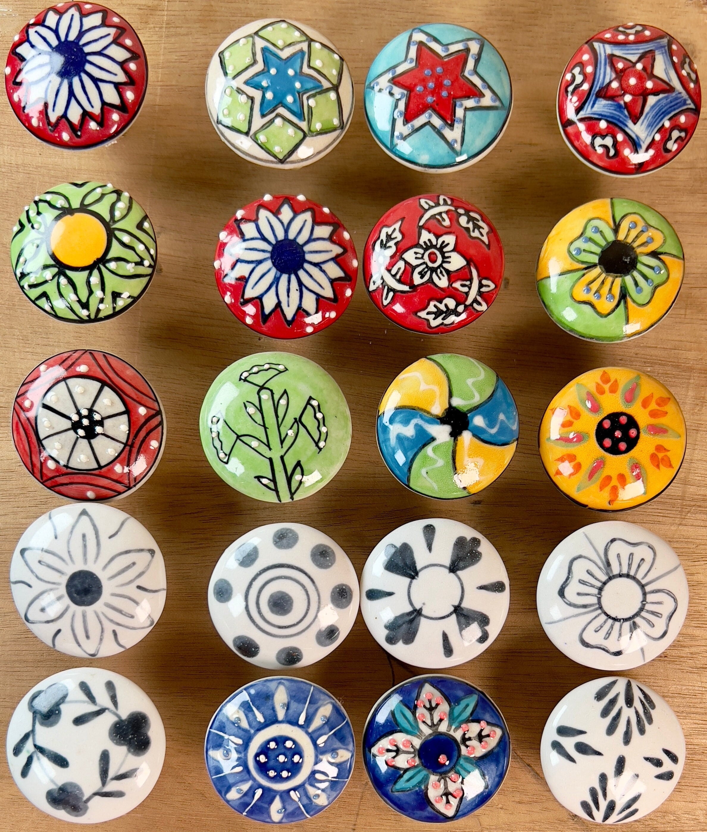 25-Pack Designer Ceramic Knobs for Furniture | Easy-to-Install Cabinet Pulls | Includes Hardware
