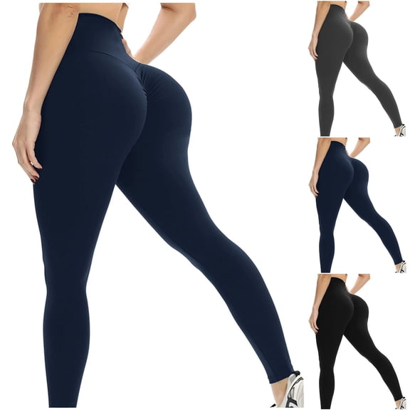 TGPMGRZ Lifting Leggings with Pockets for Women, Yoga Pants Tummy Control, High Waist Workout Leggings Navy Size M