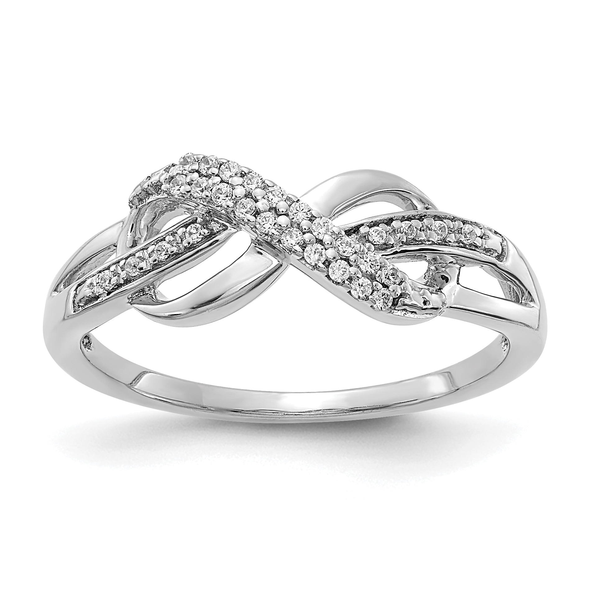 Saris and Things - 14K White Gold Diamond Infinity Symbol Ring (0 ...