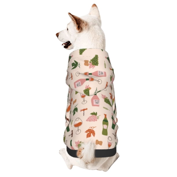 Balery Wine Bottles With Grapes Sudadera con Capucha para Perros Pequeños – Ropa para Mascotas, Disfraz para Perros y Gatos, Ideal para Fiestas y Cosplay-Small