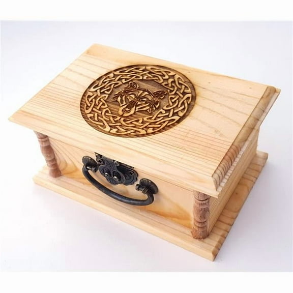 Lyoncraft MBWO01 Celtic Wolf Circle Engraved Wooden Box