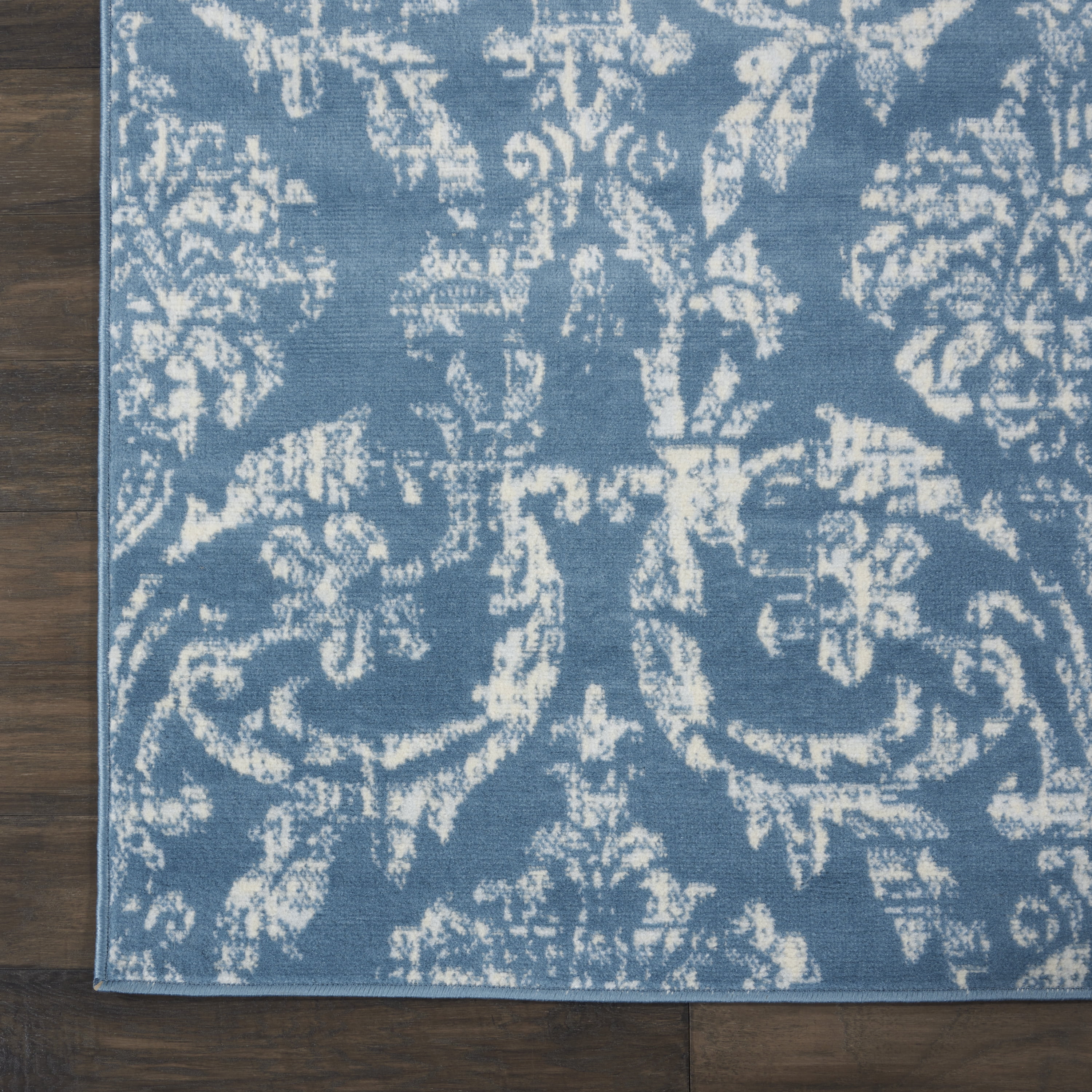 Nourison Bliss Vintage Farmhouse Blue 7'10" x 9'10" Area Rug, (8' x 10')