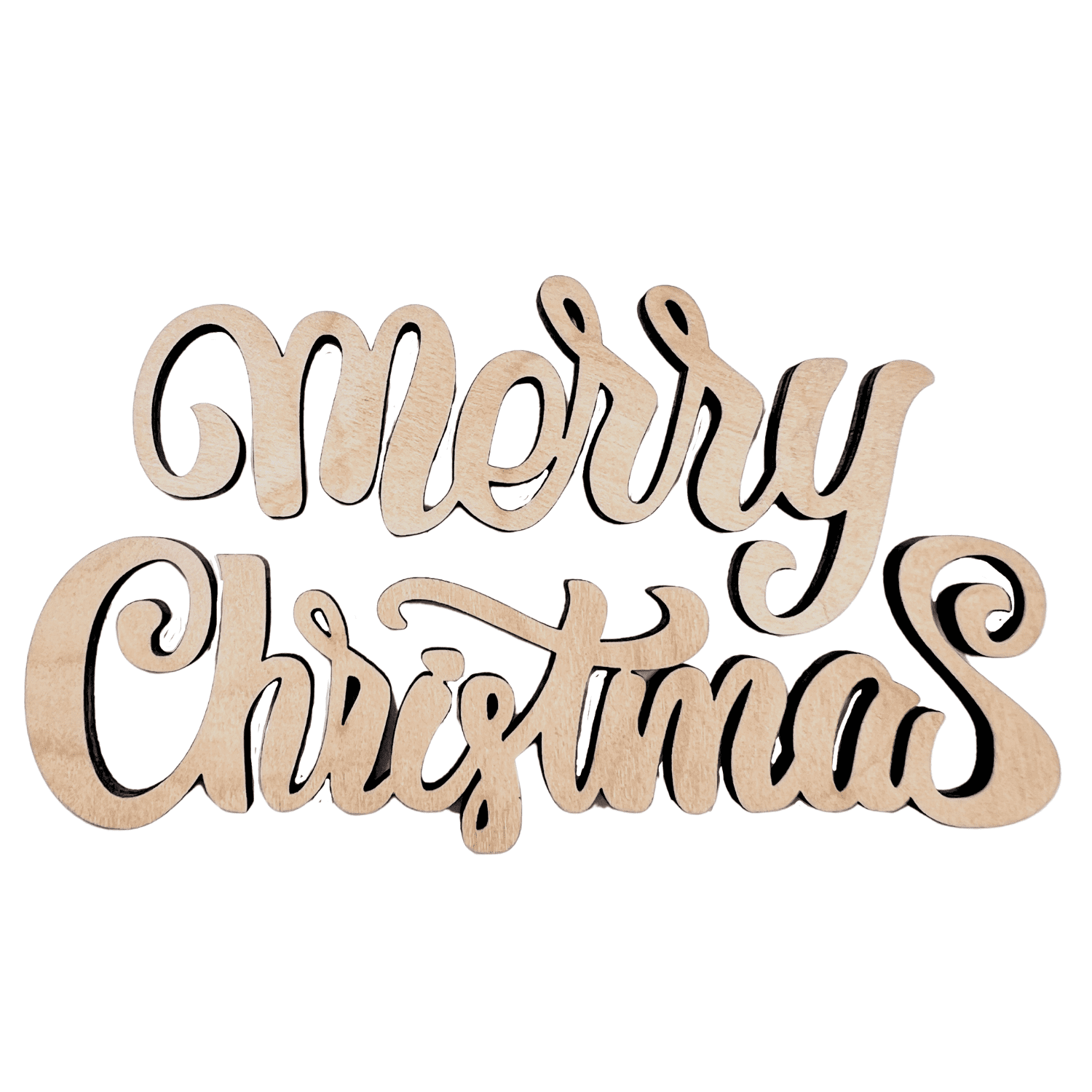 Krafty Supply 1/4" Birch Wood Merry Christmas Wood Words Cutout | Merry Christmas wood | Christmas wreath | Christmas Door hanger | Wood Shapes | 4"
