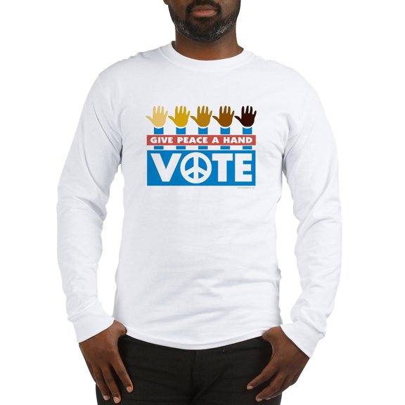 CafePress - Vote Peace Long Sleeve T Shirt - Unisex Cotton Long Sleeve T-Shirt