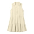 thumbnail image 5 of Horkkom Mini Dresses for Women Summer V Neck Solid Color Sleeveless Dress Beach Vacation Sundresses, S-2XL, 5 of 6