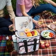 thumbnail image 5 of FORMRS Insulated Cooler Bag 24 Cans Capacity Soft Leakproof Lunch Box with Side Pockets, Pink Art Pattern, 5 of 7