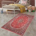 thumbnail image 5 of LaModaHome Non-Slip Rug Vintage Style Soft Red Area Rug Washable Mat Child Stain Resistant Living Room Kitchen Carpet - Size: 6,6X5,3ft(200X160cm), 5 of 5