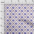 thumbnail image 1 of oneOone Organic Cotton Poplin Twill Fabric Diamond|Leaves & Rose Floral Print Fabric By The Yard 42 Inches Wide, 1 of 4