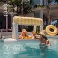 thumbnail image 3 of Estación de bebidas flotante FUNBOY Yellow Cabana Stripe, 3 of 4