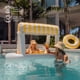thumbnail image 3 of Estación de bebidas flotante FUNBOY Yellow Cabana Stripe, 3 of 4