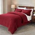 thumbnail image 3 of Superior Cotton Flannel Solid Duvet Cover Set, Full/Queen, Burgundy, 3 of 9