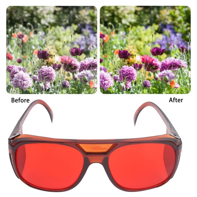 Gafas de Ceguera en color, Gafas de Debilidad de color Duradero de Marco Completo de Marco Rojo Apariencia de Moda Con Caja de Almacenamiento para Unisex