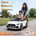 thumbnail image 2 of VOLTZ TOYS Voiture Électrique pour Enfants 12 V sous Licence Mercedes-Benz AMG GTR - Voiture de Sport Électrique avec Télécommande, Lumières DEL et Musique - Blanc, 2 of 7
