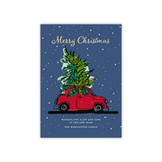 Personalized Holiday Card - Traveling Tree - 5 x 7 Flat