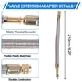 thumbnail image 3 of 1 Set de extensión de válvula de llanta de cobre de 135 grados con adaptador de inflado de válvula de llanta de acero inoxidable flexible de 210 mm para automóvil, motocicleta, RV, camión, bicicleta, 3 of 6