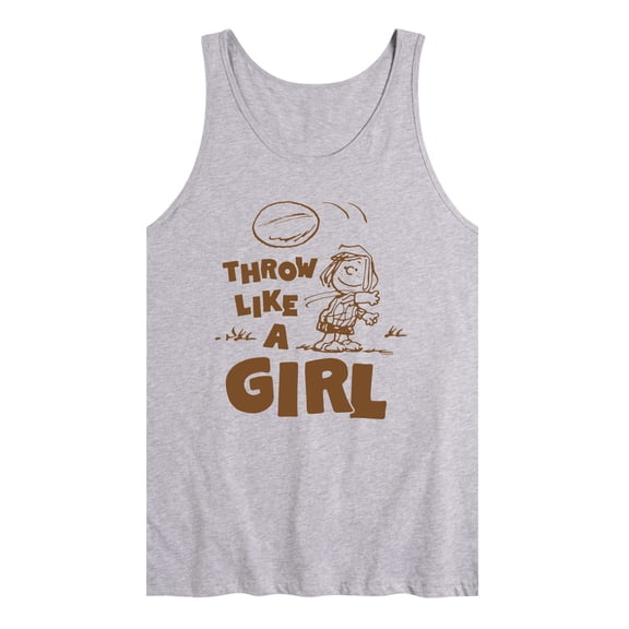 Peanuts - Throw Like A Girl - Men's Sleeveless Graphic Tank