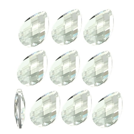 10Pcs Clear Faux Crystal Faceted Teardrop Shape Beads for DIY Light Accessories