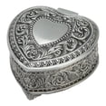 thumbnail image 2 of Heart Shape Jewelry Box, Velvet Cloth Antique Silver Adequate Capacity Exquisite Heart Jewelry Storge Box  For Desktop For Christmas For Rings, 2 of 8