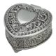 thumbnail image 2 of Caja De Almacenamiento De Joyería De Corazón, Capacidad Adecuada, Tela De Terciopelo A Prueba De Polvo, Delicada Caja De Joyería Multiusos De Plata Antigua En Forma De Corazón, 2 of 7