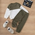 thumbnail image 4 of NOLDARES Infant Toddler Baby Boy Clothes Set 2pcs Long Sleeve Graphic Sweatshirt Tops and Stretchy Pants Fall Winter Outfits Clothing(AG,12-18 M), 4 of 9