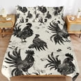 thumbnail image 6 of 3 Pcs Soft Bedding Set, Includes 1 Duvet Cover with Zipper And 2 Pillow,Shams Oil Rooster Twin(86"x70"), 6 of 8