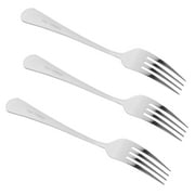 3 Pcs Big Fork Suit Stainless Steel Tableware Flatware Household Single Line Salad Forks Cake Food