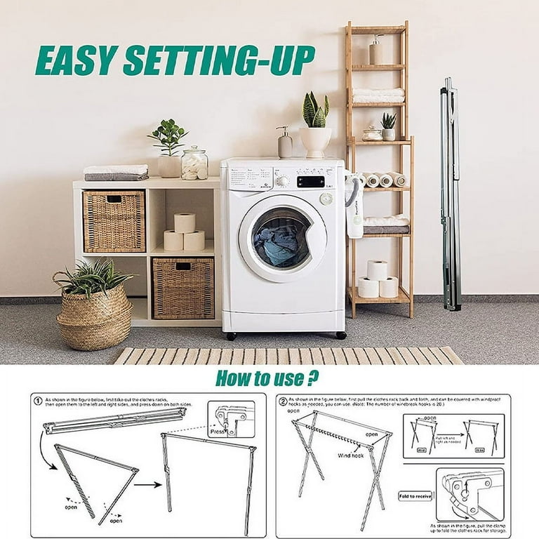 AEDILYS 79in Laundry Drying Rack Foldable Indoor Outdoor