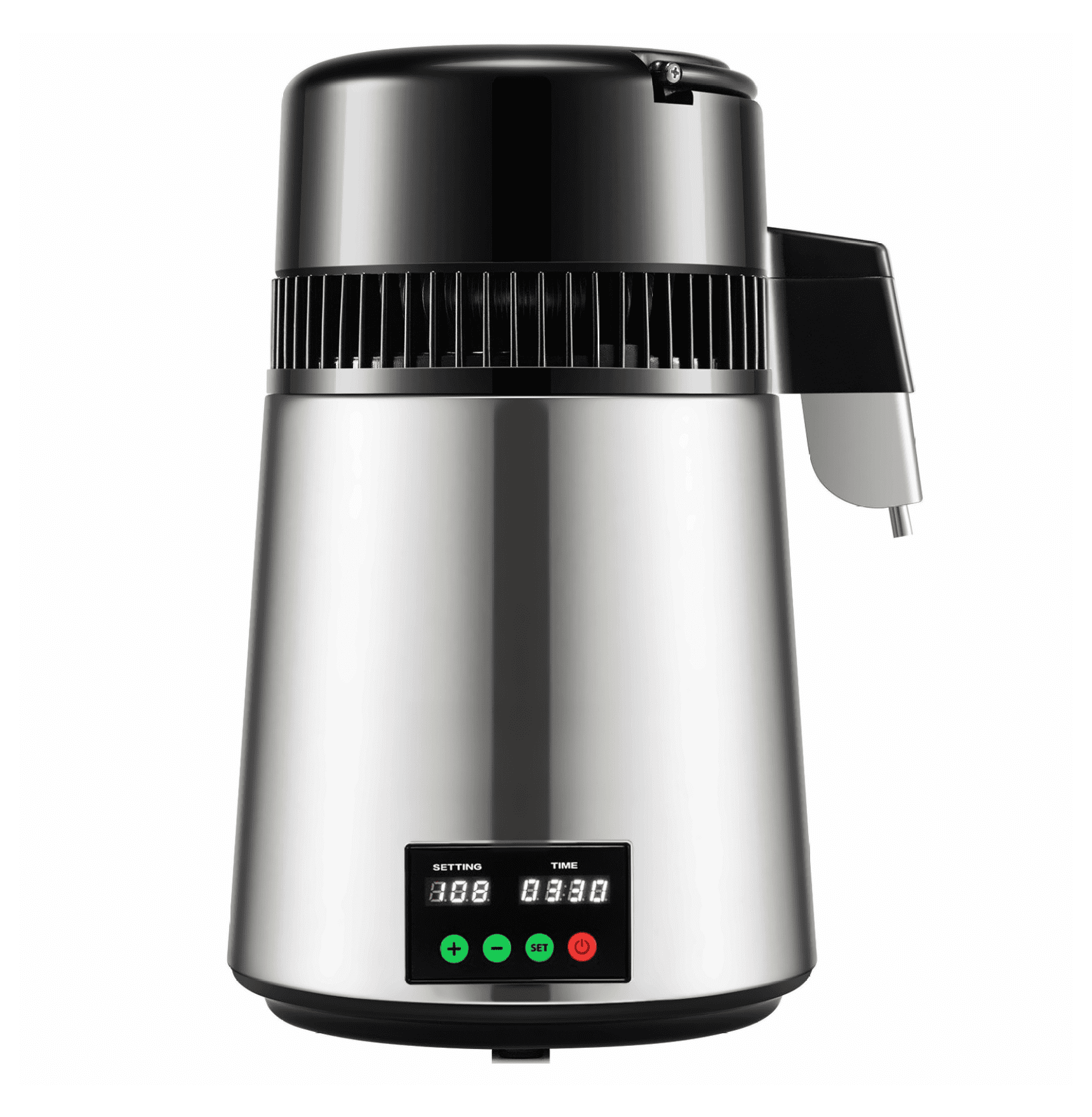 1.1 Gal Water Distiller, 750W Distilled Water Machine, 0.3 Gal/H, Temp Control, Stainless Steel, Glass Carafe, with Cleaning Powder & Carbon Filters