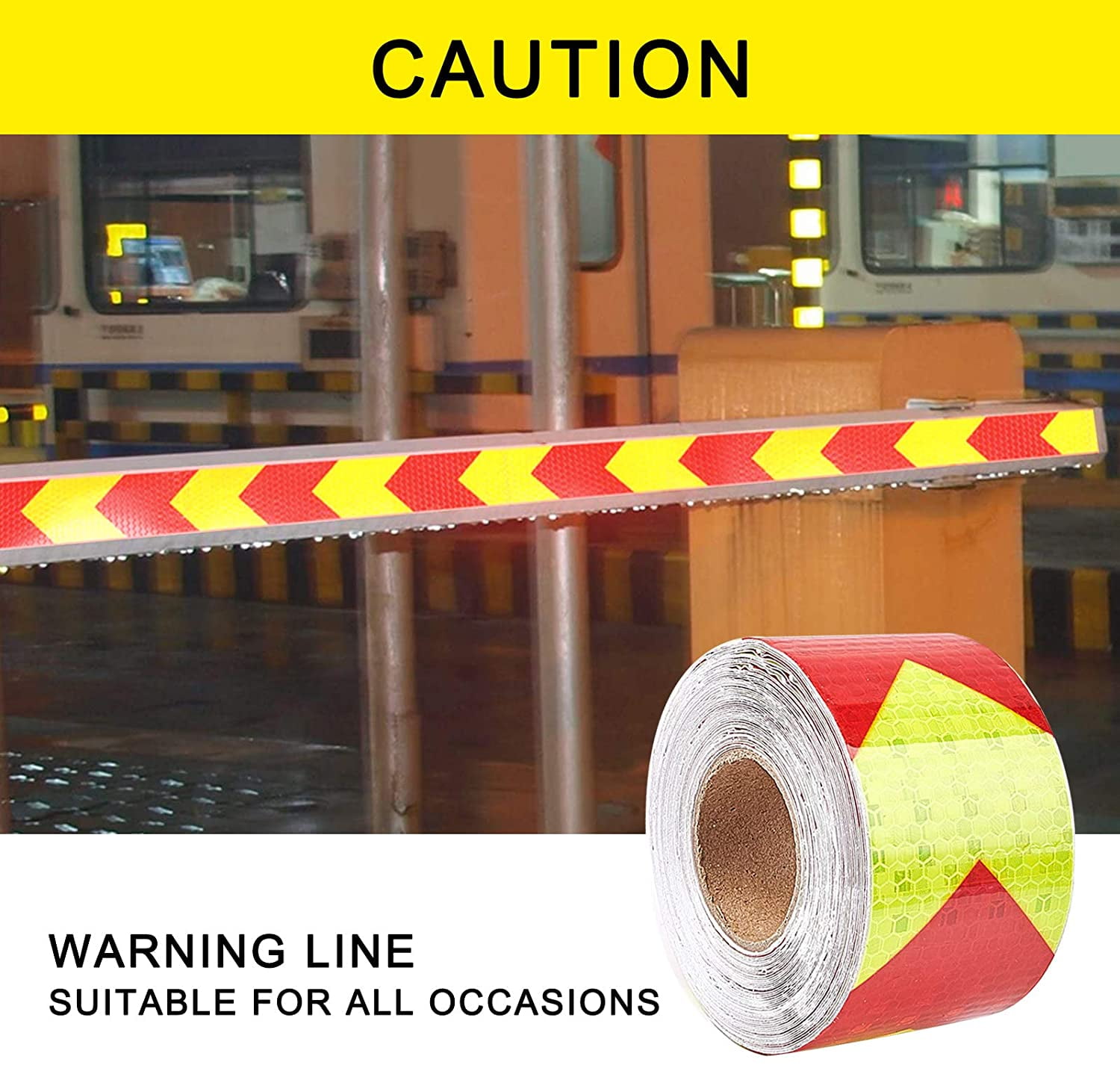 Auto Warning Mark Reflective Tape Safety Reflector Strip Self
